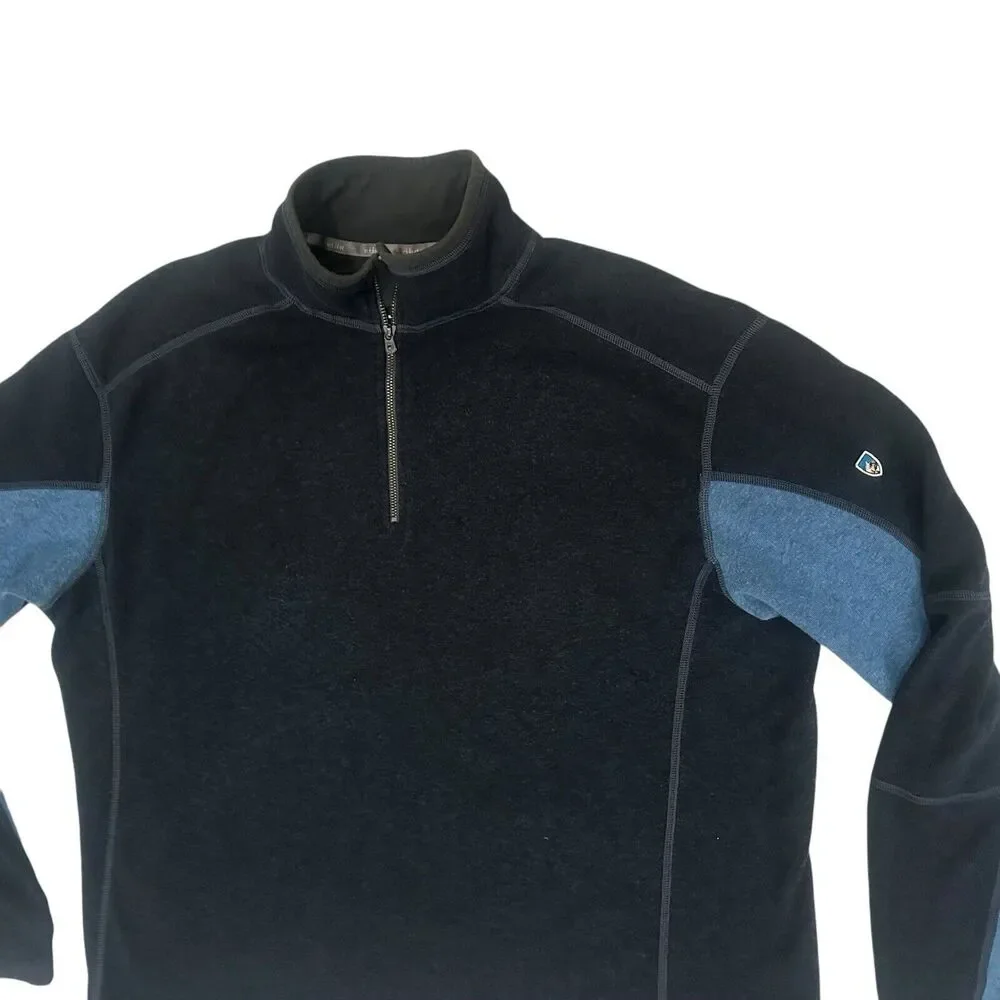 Kuhl Revel Quarter Zip Sweater  Men’s 2XL XXL Navy Blue Fleece Pullover  3007 - Picture 4 of 12